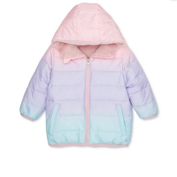 Wonder Nation Baby & Toddler Girls Reversible Bubble Jacket - Picture 1 of 8